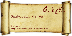 Oszkocsil Éva névjegykártya